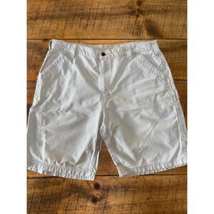 Mens Carhartt Light Khaki Cargo Shorts‎ Pockets Size 40 FLAWS